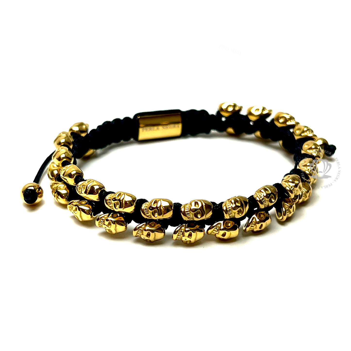 Imperial 18K Yellow Gold Skull Bracelet