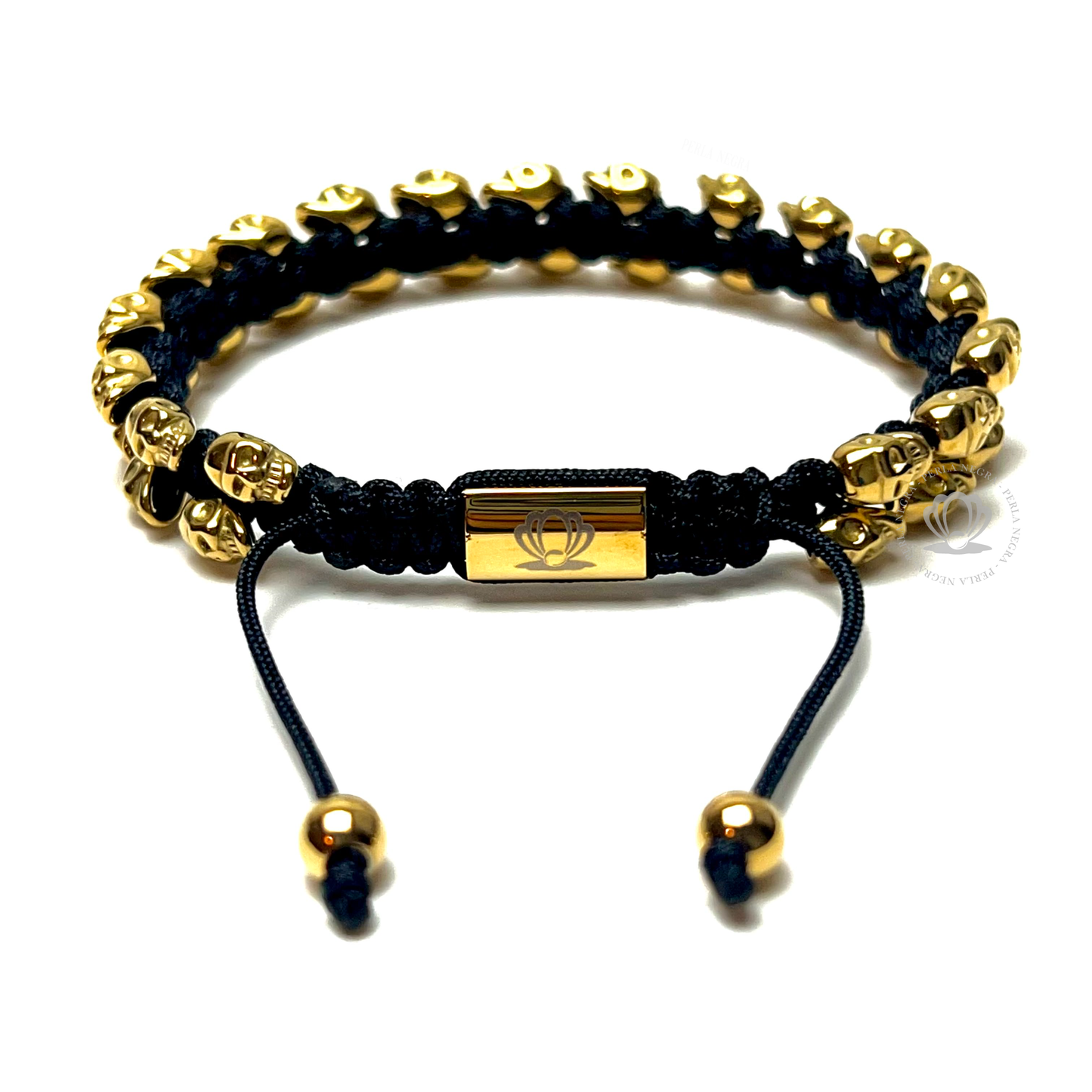Imperial 18K Yellow Gold Skull Bracelet