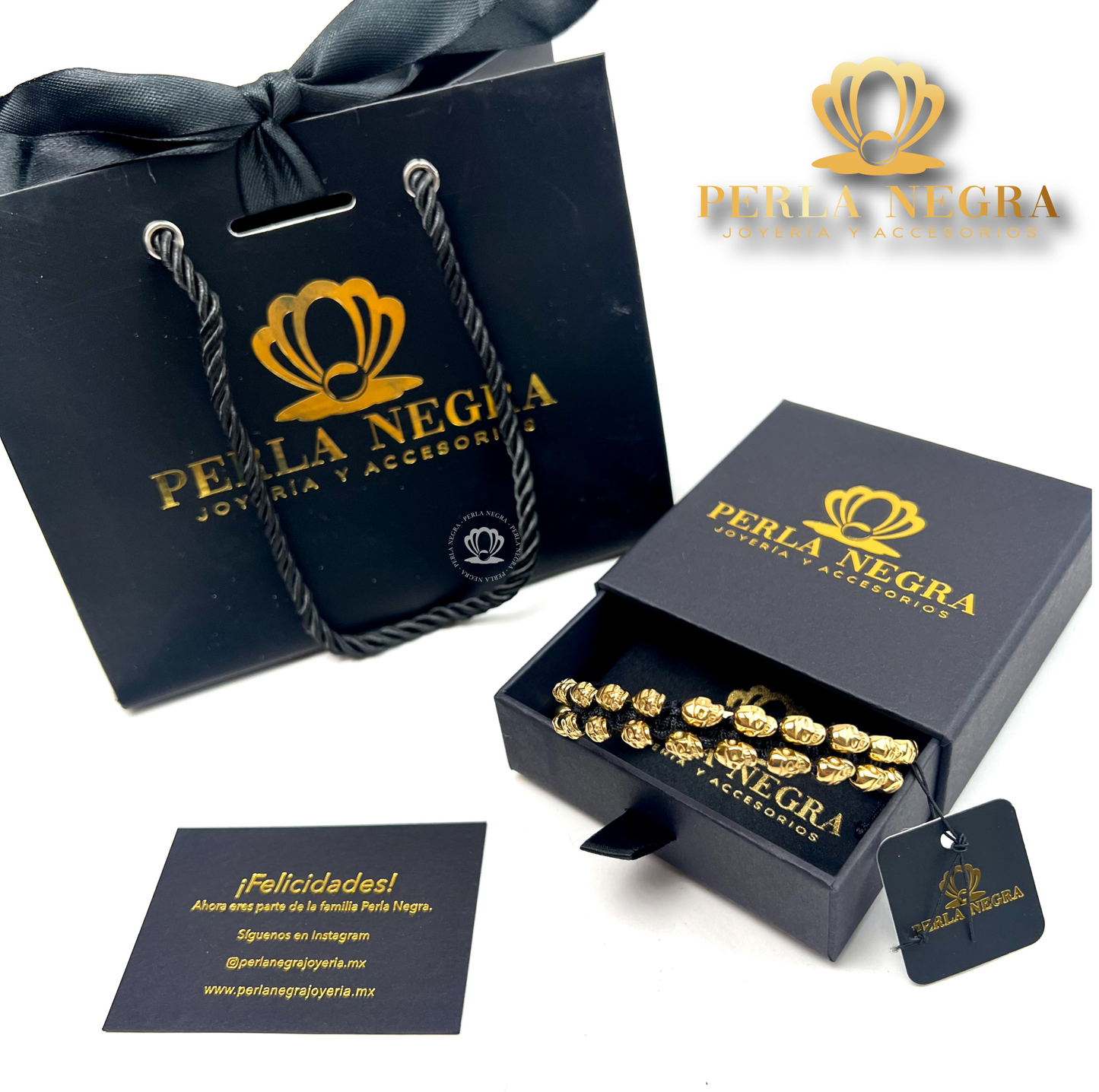 Imperial 18K Yellow Gold Skull Bracelet