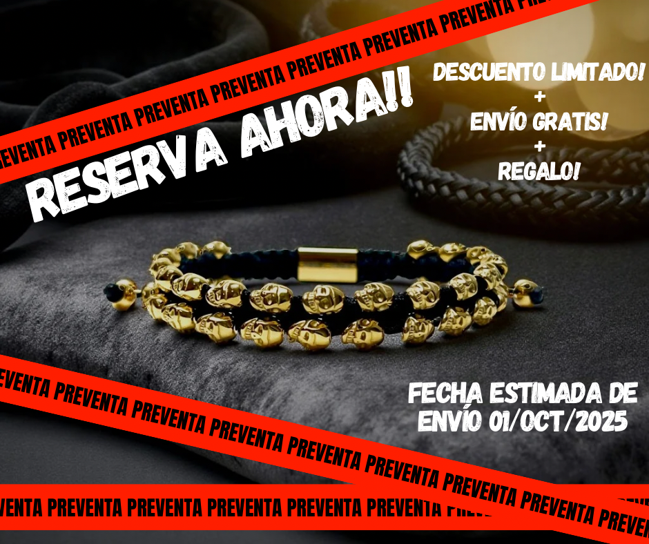 Imperial 18K Yellow Gold Skull Bracelet
