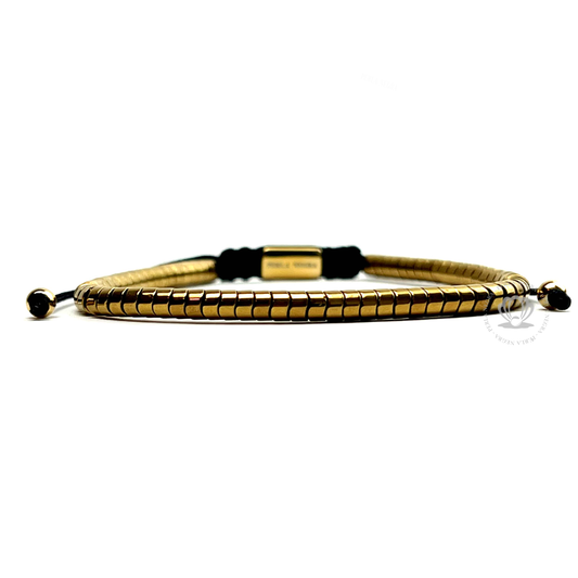 Yellow Gold Snake Small Hematite Bracelet