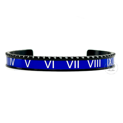 Rhodium Roman Speed Blue Bracelet