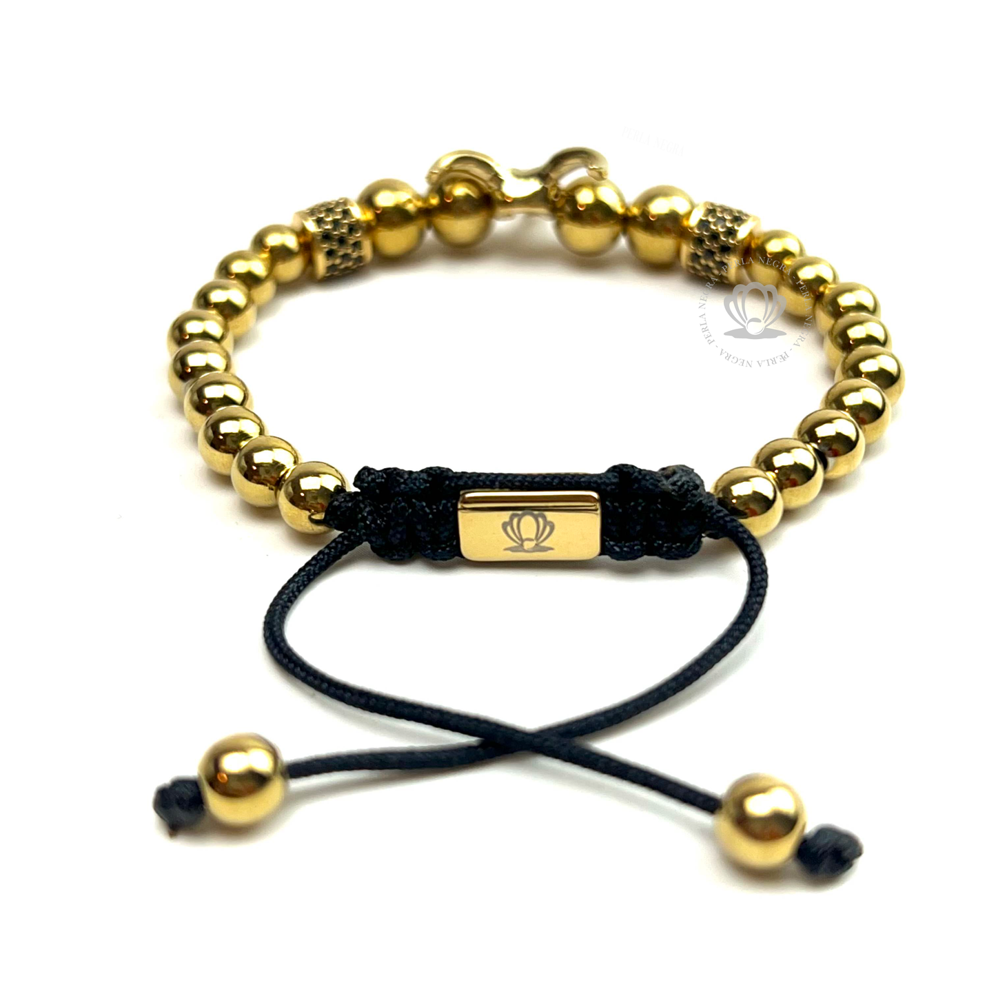 Gold Bull  & 18k Gold Cylinders Bracelet