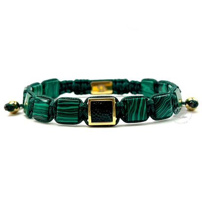 Malachite Stone & 18K Green Pyton Bracelet