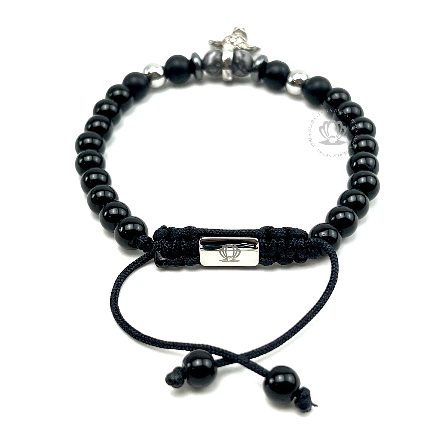 Silver Bull & Hematite Bracelet