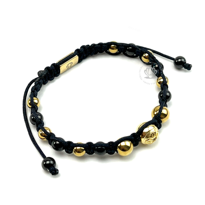 Classic Gold & Rhodium Beads & Star Cz Bracelet