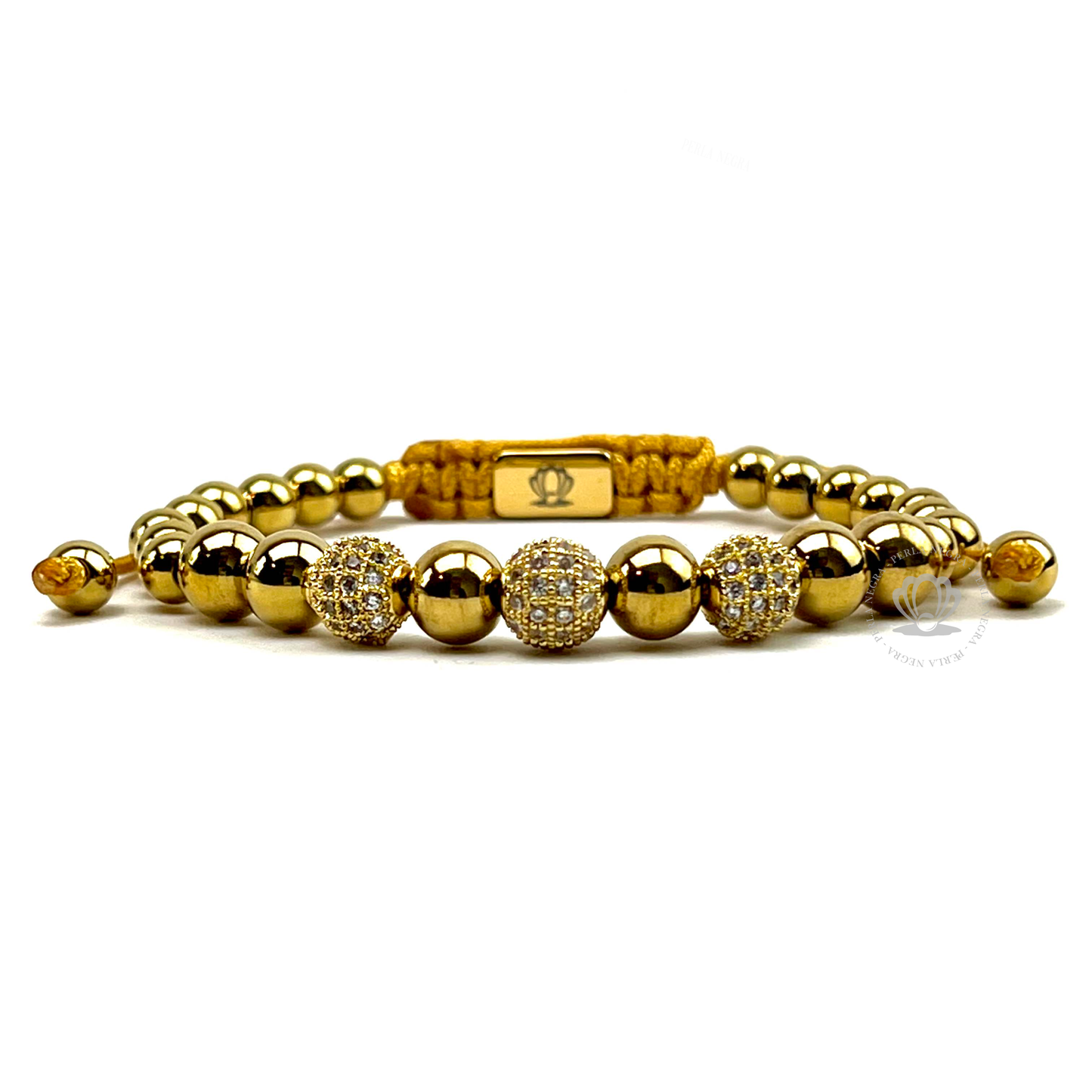 18k Gold Cz Beads & Clear Cz Bracelet