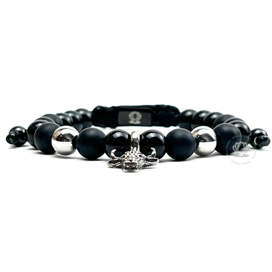 Silver Bull & Onyx Bracelet "Modelo Unico"