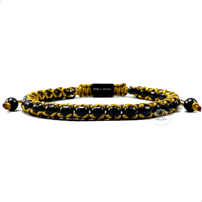 Chain Rhodium & Yellow Thread Bracelet