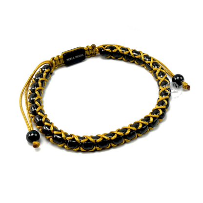 Chain Rhodium & Yellow Thread Bracelet