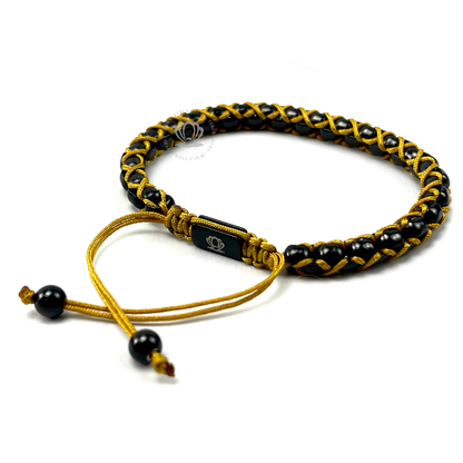 Chain Rhodium & Yellow Thread Bracelet