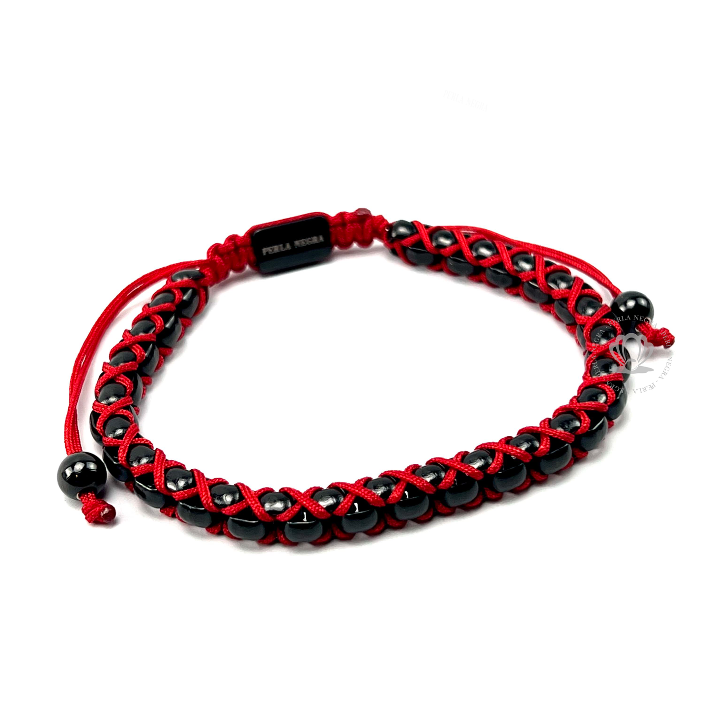 Chain Rhodium & Red Thread Bracelet