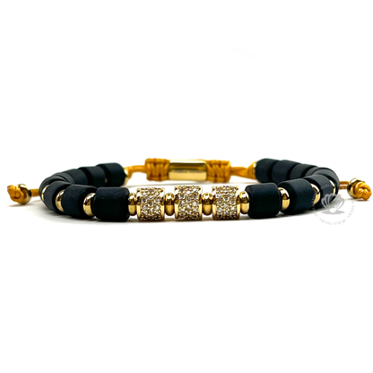 Black Onyx & Gold Cz Barrels