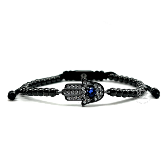 Rhodium Hamsa & Clear Cz Bracelet