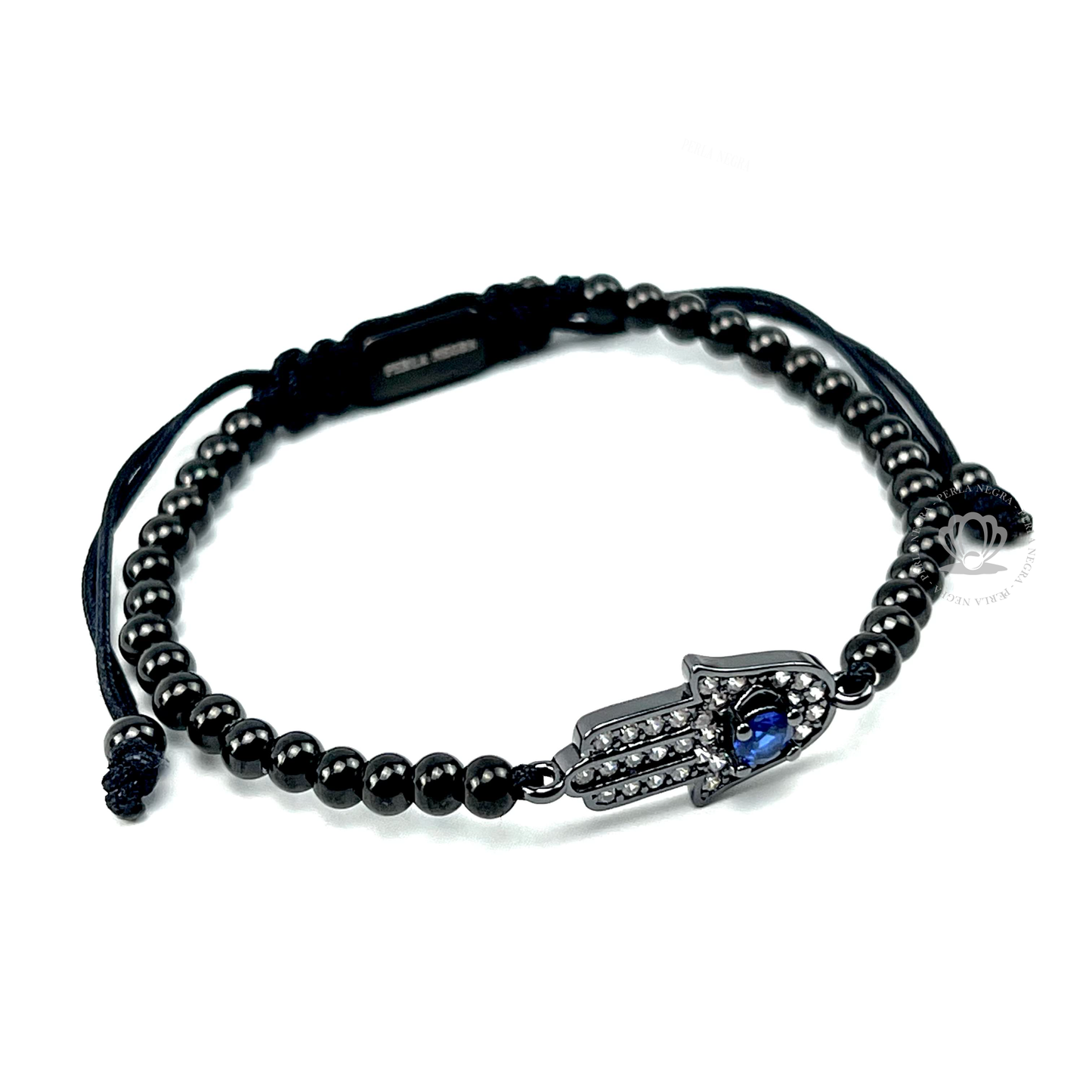 Rhodium Hamsa & Clear Cz Bracelet