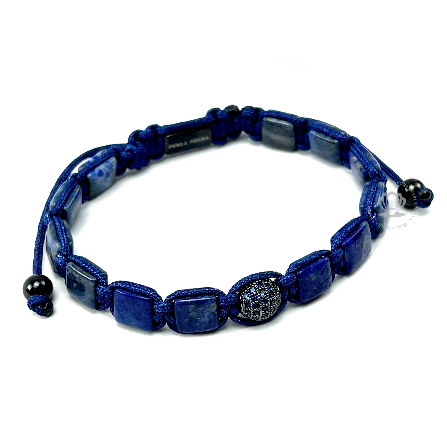 Blue Tiger Eye & Blue Cz Square Bracelet