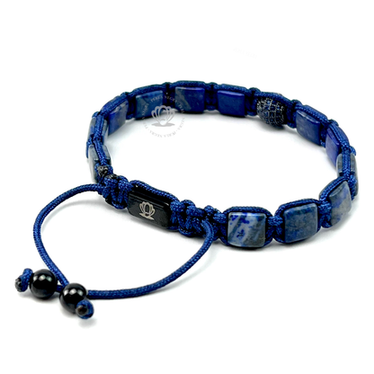 Blue Tiger Eye & Blue Cz Square Bracelet