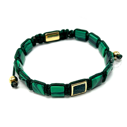 Malachite Stone & 18K Green Pyton Bracelet