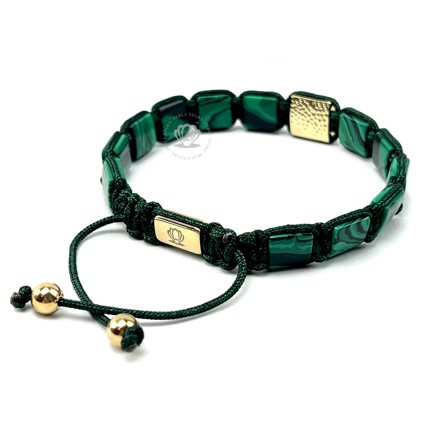 Malachite Stone & 18K Green Pyton Bracelet