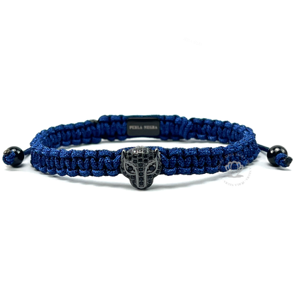 Cz Black Jaguar Rhodium & Blue Cz - Blue Rope