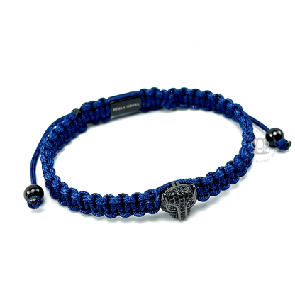 Cz Black Jaguar Rhodium & Blue Cz - Blue Rope