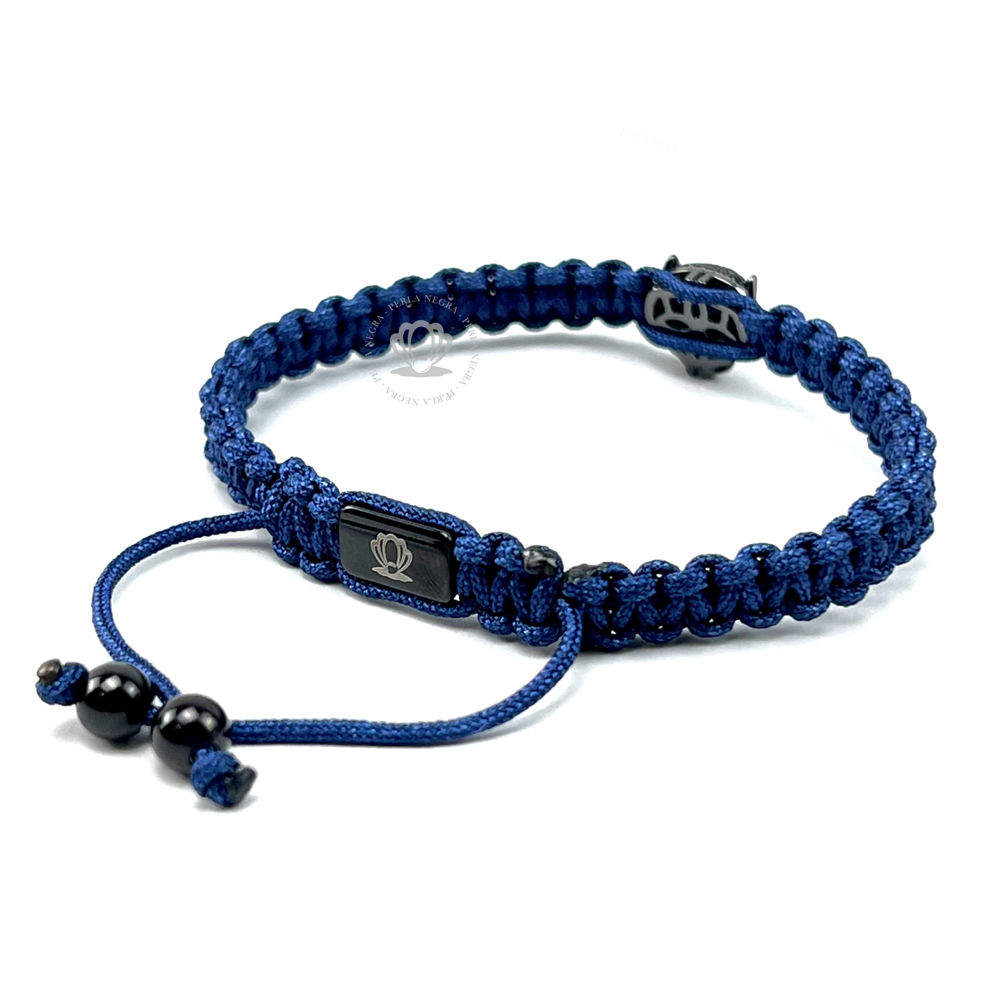 Cz Black Jaguar Rhodium & Blue Cz - Blue Rope