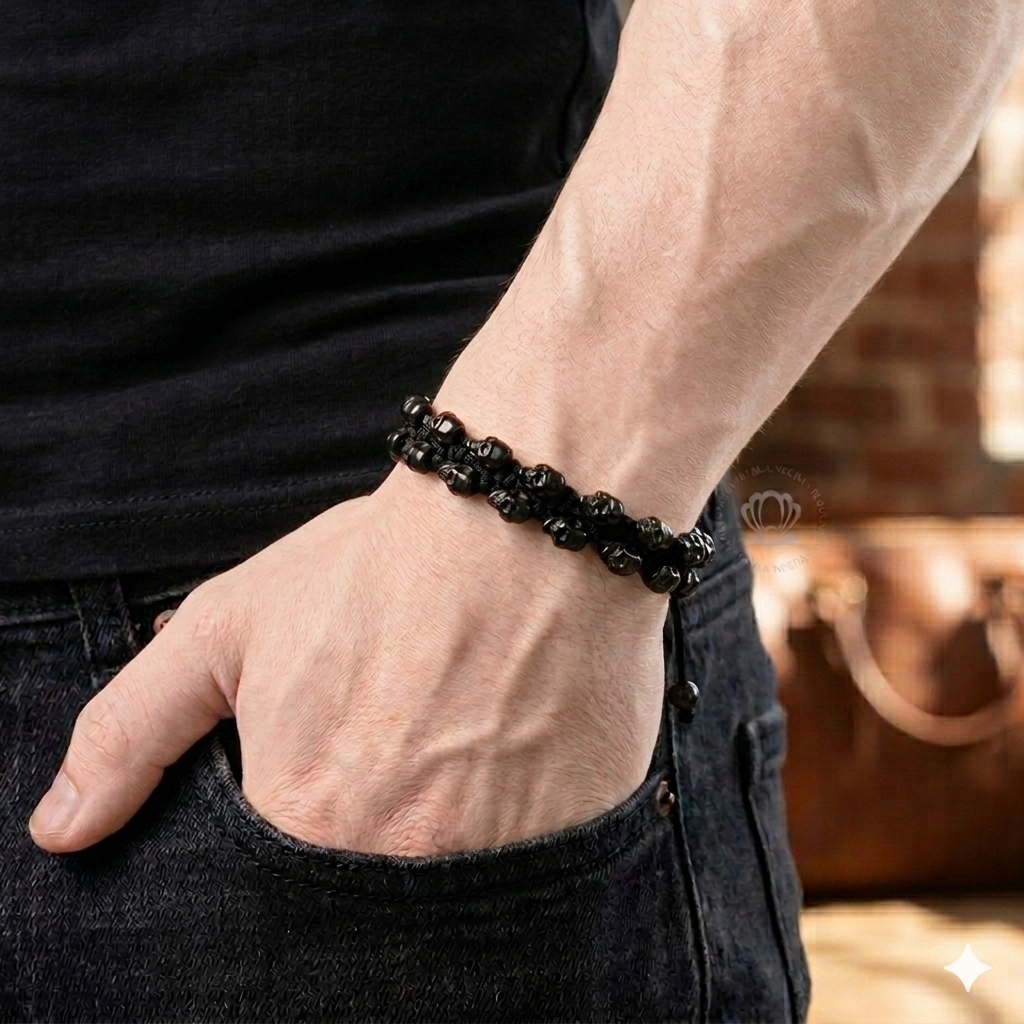 Imperial Ruthenium Skull Bracelet