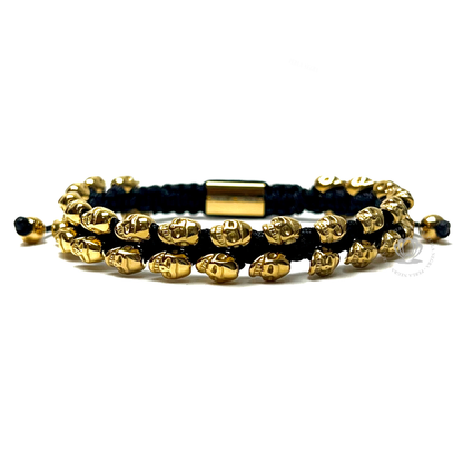 Imperial 18K Yellow Gold Skull Bracelet
