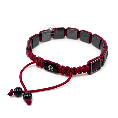 Red Piton & Black Hematite Bracelet - perlanegramx