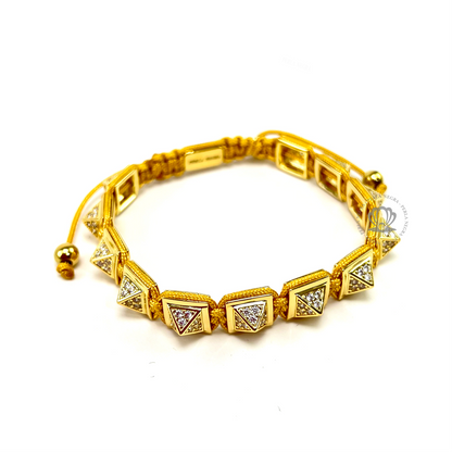 Yellow Gold Cz Pyramid Bracelet