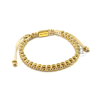 Double Yellow Gold Small Beads Bracelet