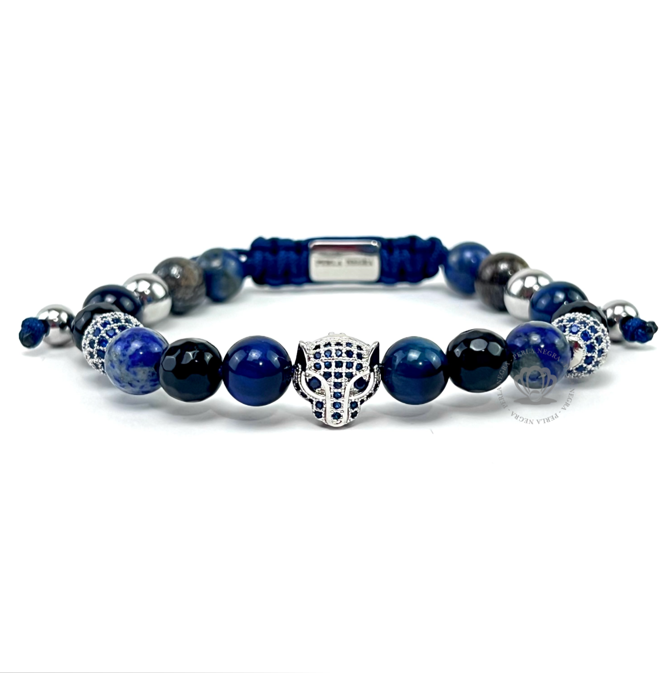 Silver Jaguar Blue Cz Set