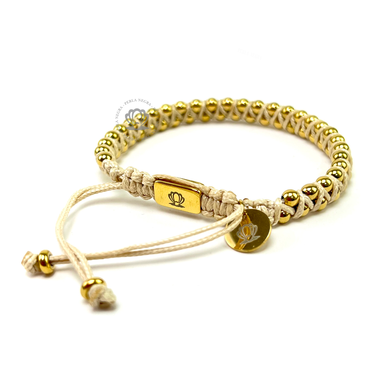 Double Yellow Gold Small Beads Bracelet