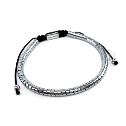 Silver Hematite Snake Bracelet