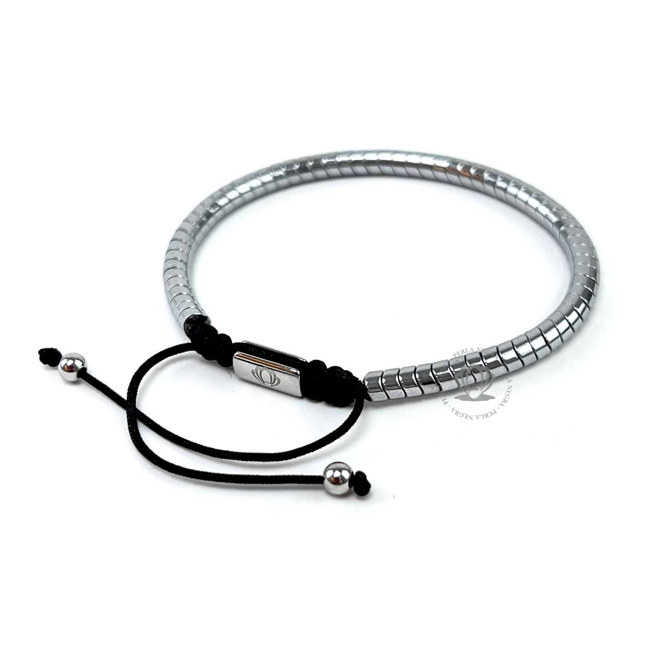 Silver Hematite Snake Bracelet