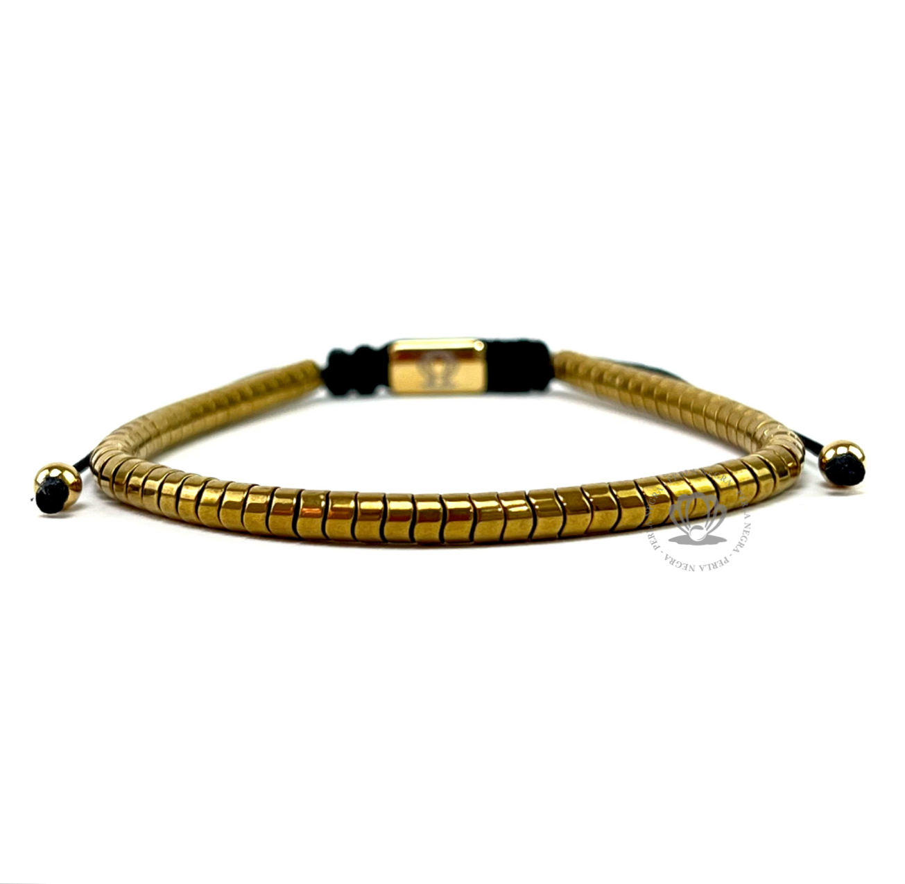 Triple Yellow Gold, Onyx & Stainless Steel Beads & Yellow Hematite