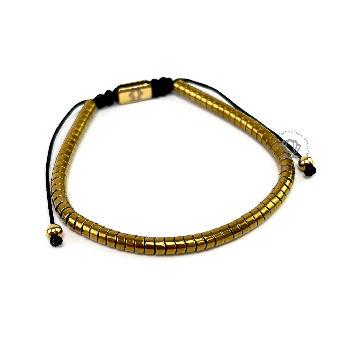 Yellow Gold Snake Small Hematite Bracelet