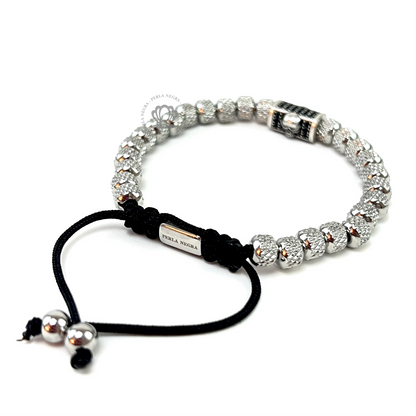 Black Cz Skull & Stainless Steel Silver Beads