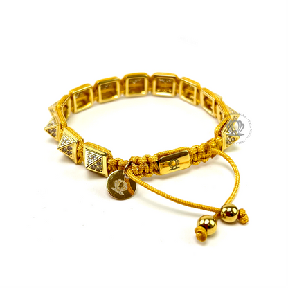 Yellow Gold Cz Pyramid Bracelet