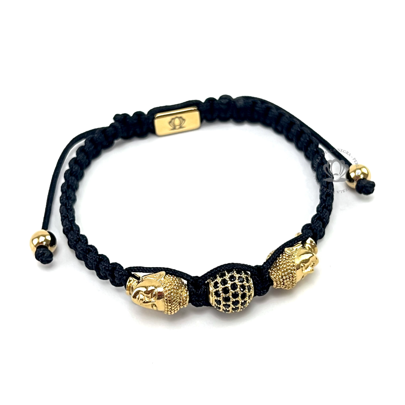 Double 18K Gold Buda Bracelet - perlanegramx