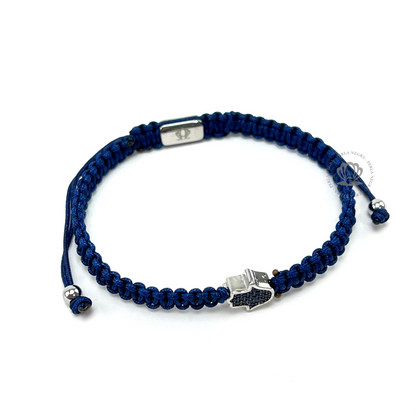 Blue Cz Silver Jamsa & Blue Macrame