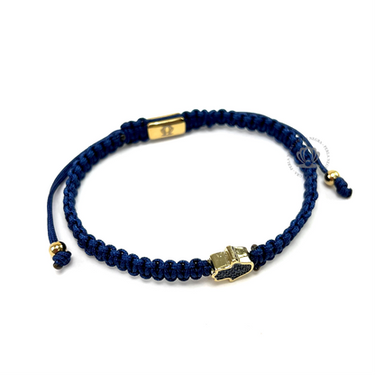 Blue Cz Gold Jamsa & Blue Macrame