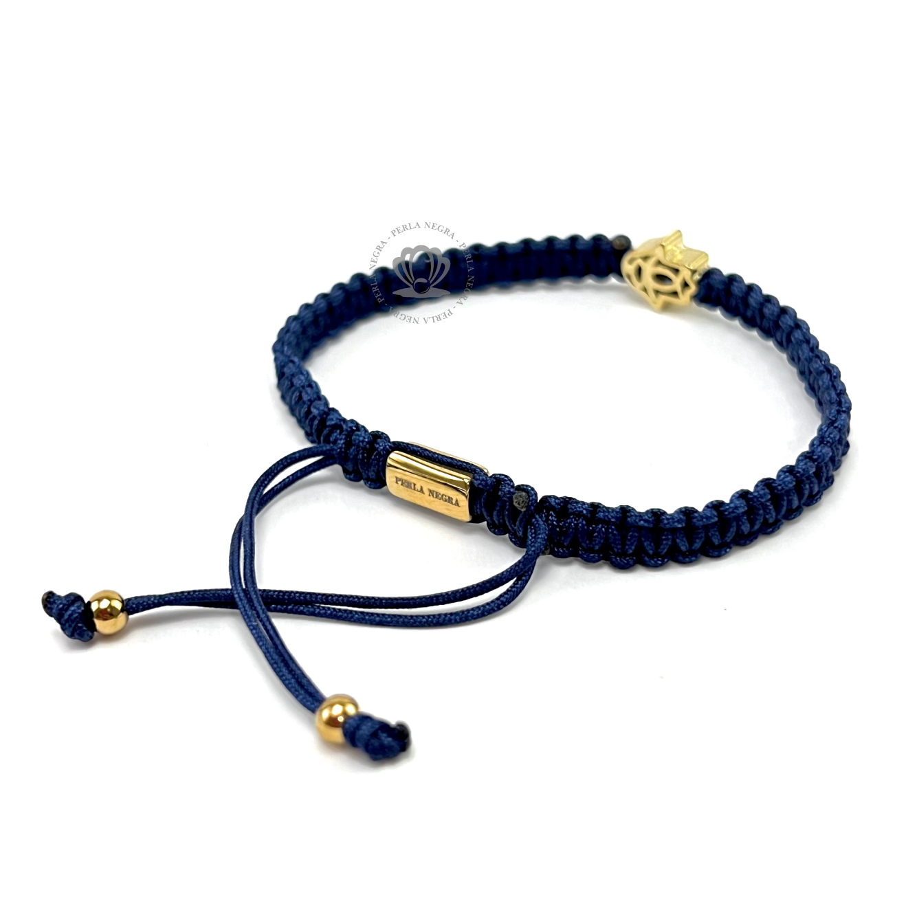 Blue Cz Gold Jamsa & Blue Macrame