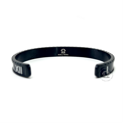 Rhodium Roman Speed Black Bracelet