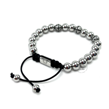 Silver Cross Black Cz Bracelet