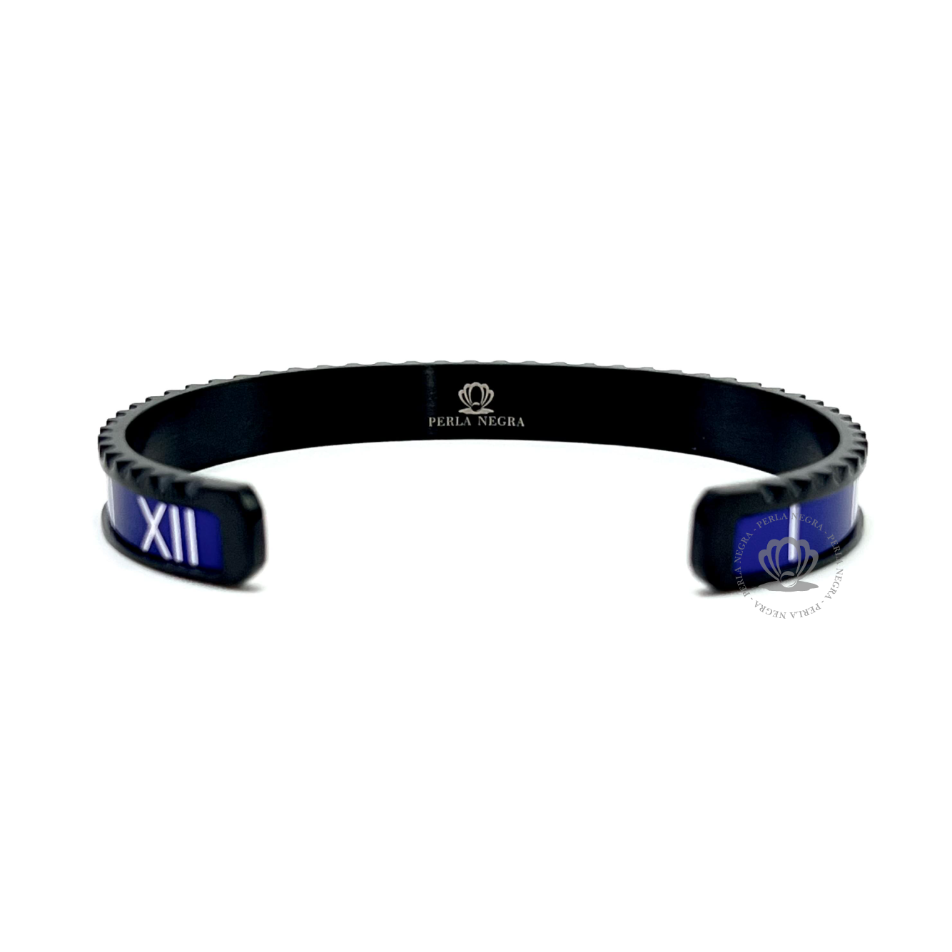 Rhodium Roman Speed Blue Bracelet - perlanegramx