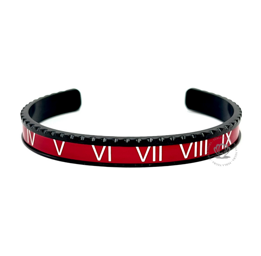 Rhodium Roman Speed Red Bracelet