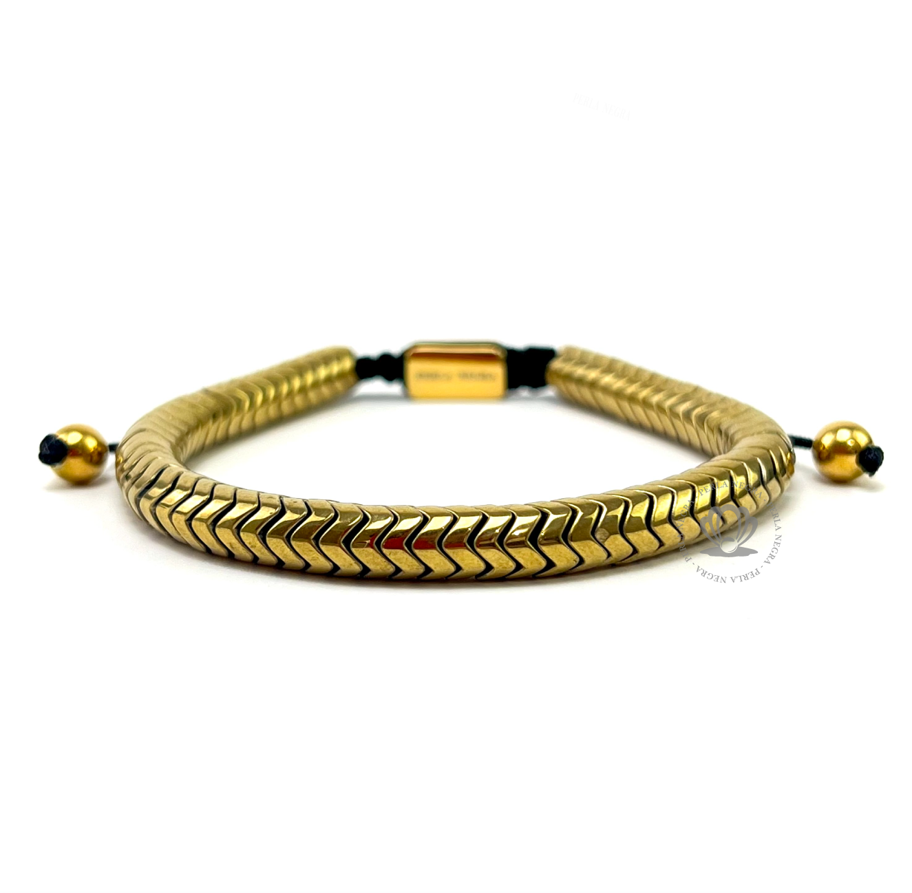 Yellow Gold Cz Pyramid & Roman Speed Bracelet Set