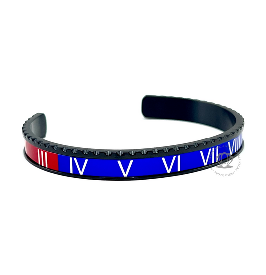 Rhodium Roman Speed Blue/Red Bracelet