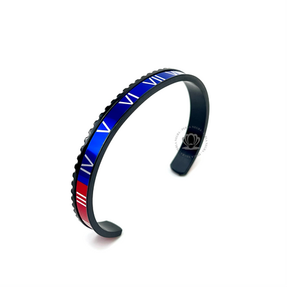 Rhodium Roman Speed Blue/Red Bracelet